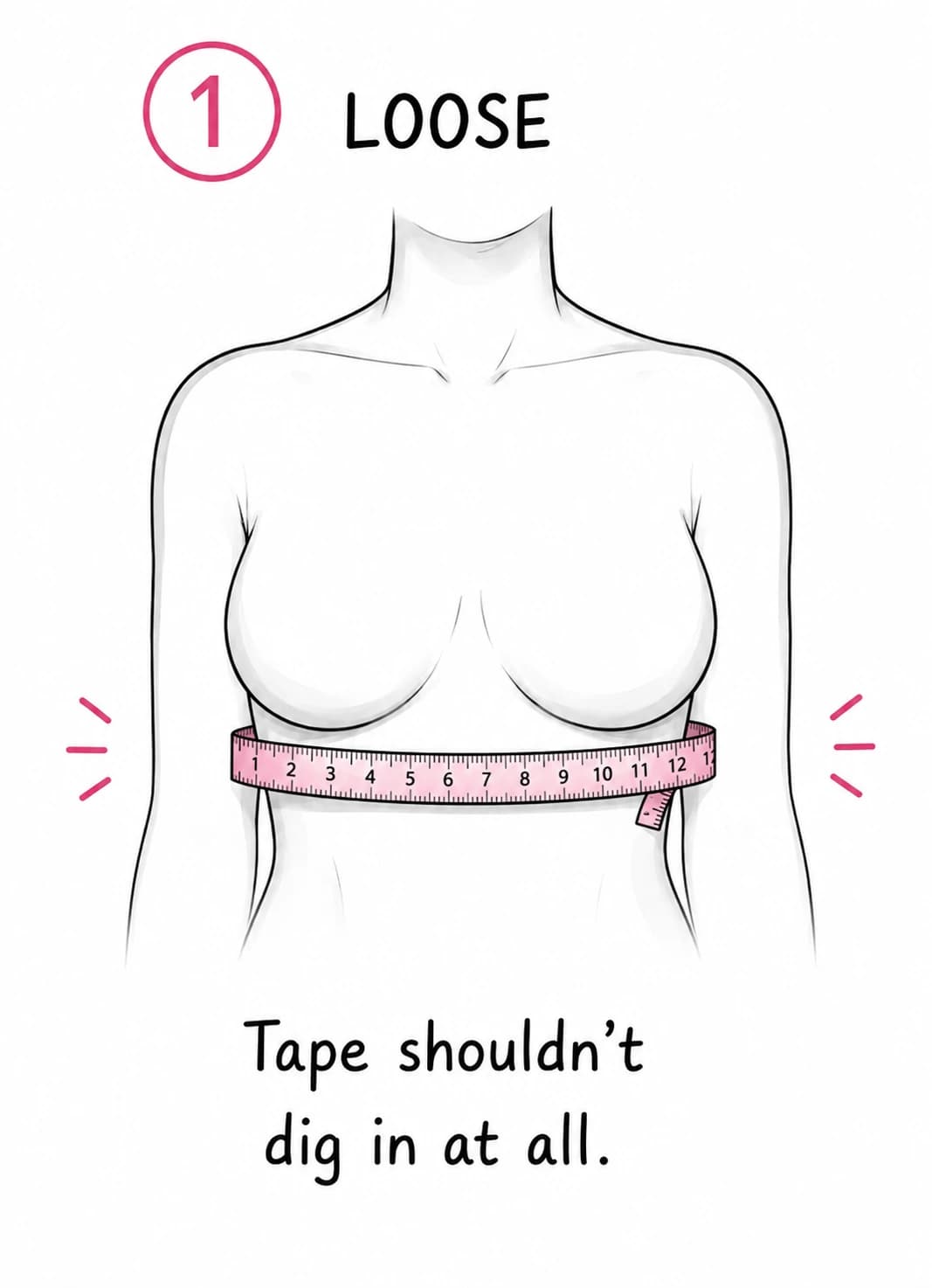 Loose underbust measurement guide