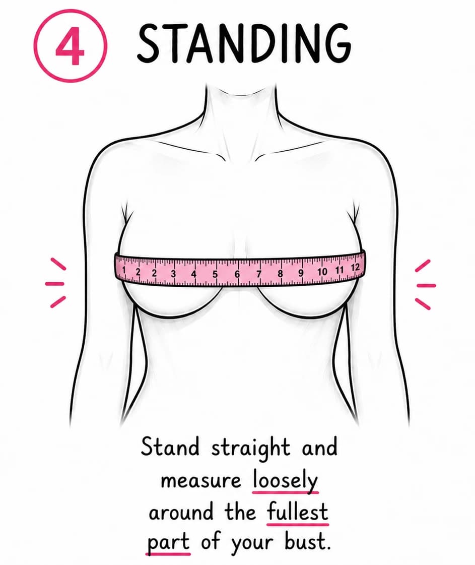 Standing bust measurement guide