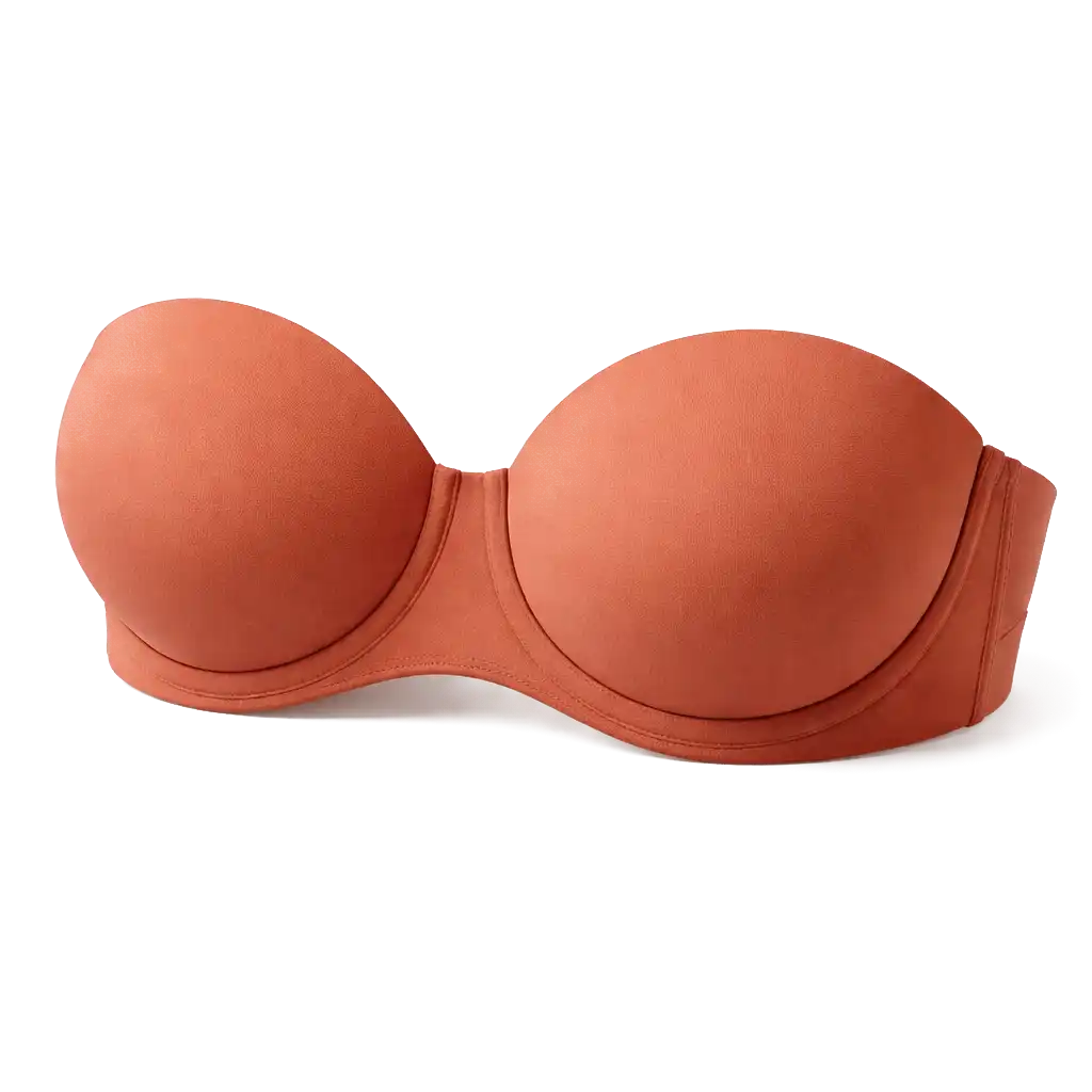 A strapless bra suitable for off-shoulder tops.