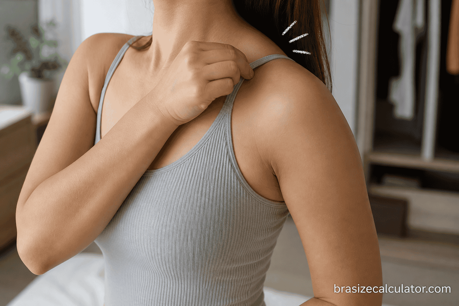 Tight shoulder strap discomfort as a common bra fit problem